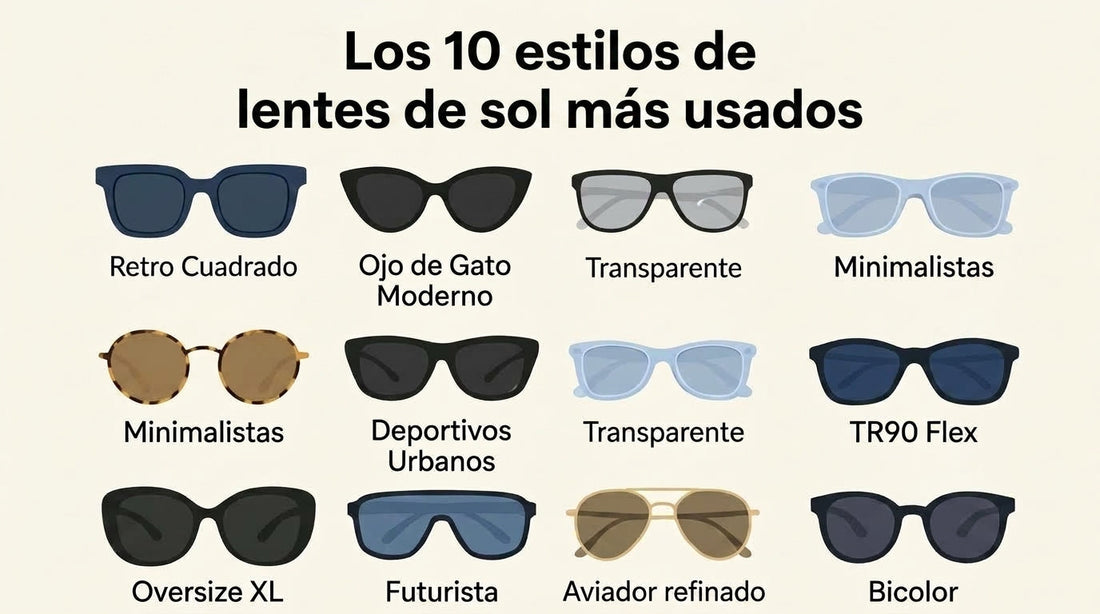 Los 10 estilos de lentes de sol más usados