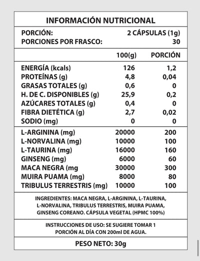 Testo Power 1.000 Mg 60 Cápsulas