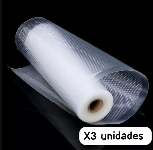 Pack rollo bolsas selladora - 3 rollos de 5 metros