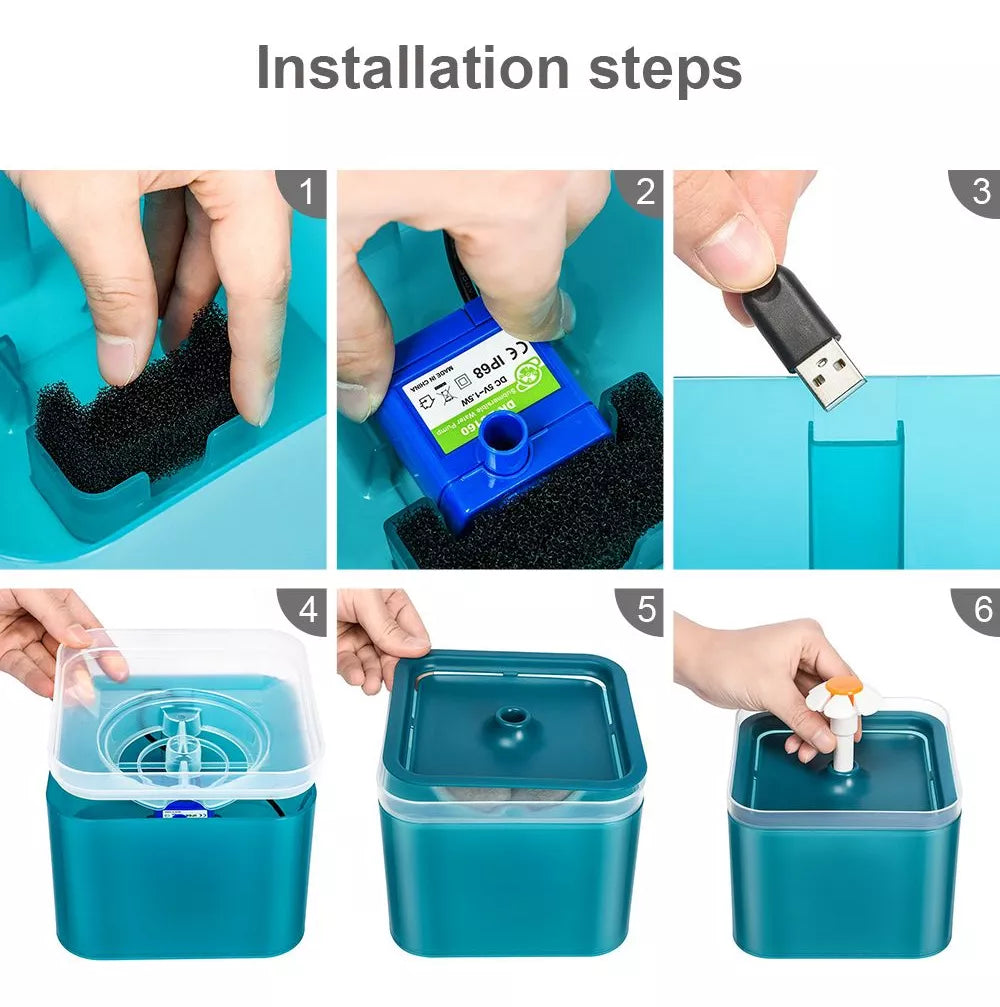 Bebedero Eléctrico Para Perros y Gatos 2 L - Turquesa QDS by Importadora Elizalde SpA