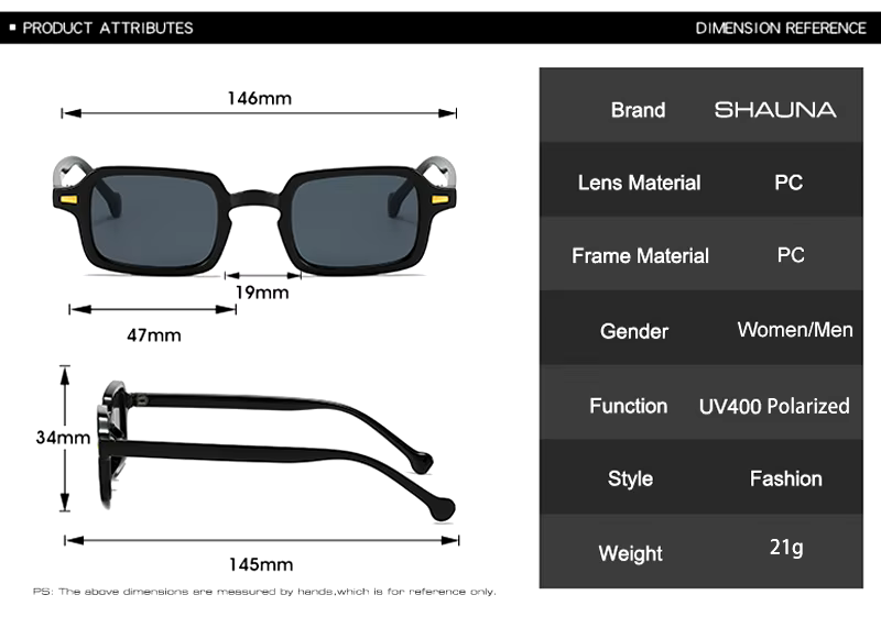Lentes de Sol Shauna SH228238 Mujer Rectangular Slim UV400