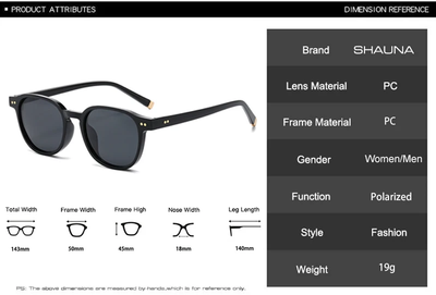 Lentes de Sol Shauna SH403089 Unisex Redondo Retro UV400