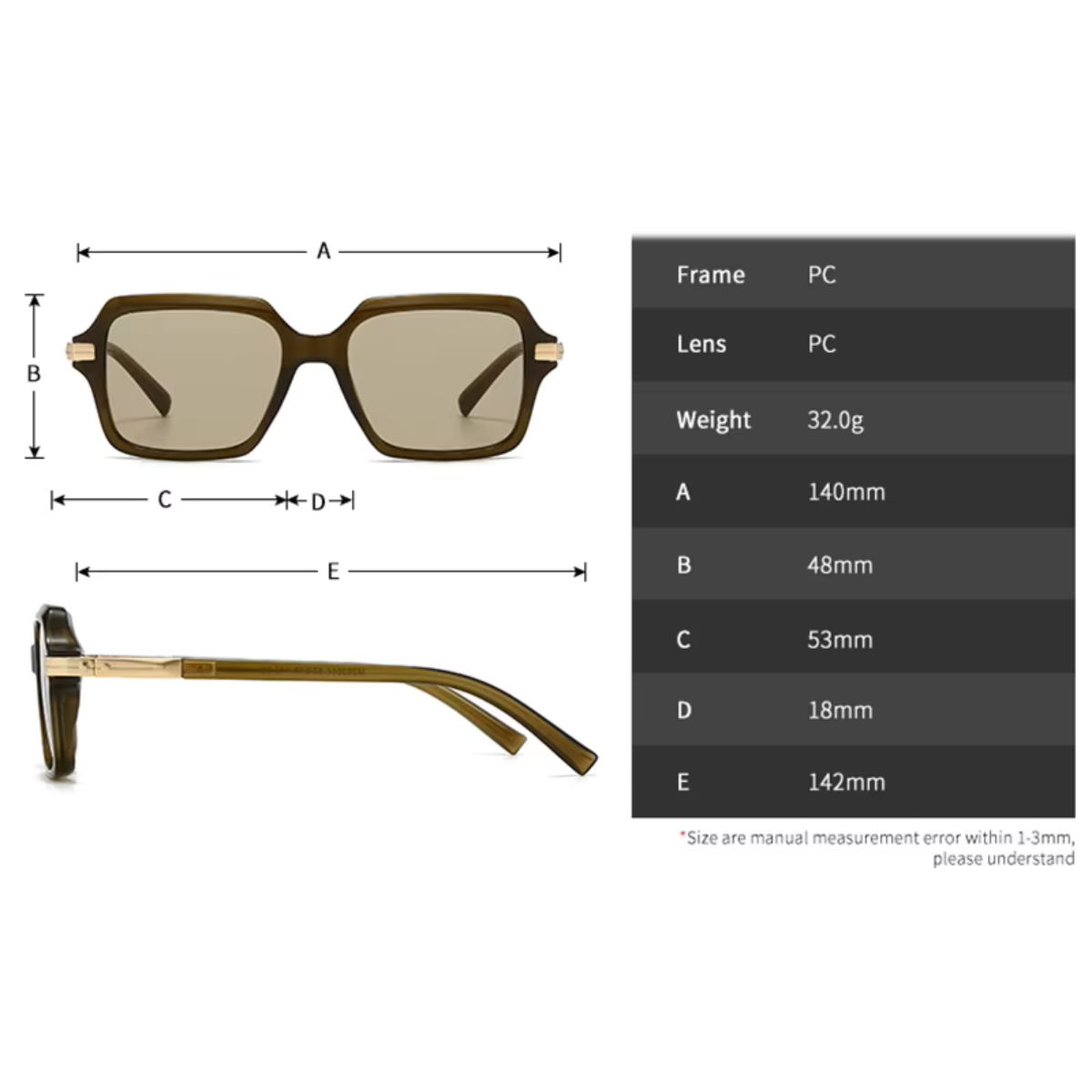 Lentes de Sol Shauna SH501092 Mujer Cuadrado Estilizado UV400
