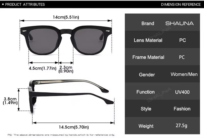 Lentes de Sol Shauna SH509268 Unisex Cuadrado TR90 UV400
