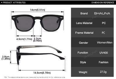 Lentes de Sol Shauna SH509268 Unisex Cuadrado TR90 UV400