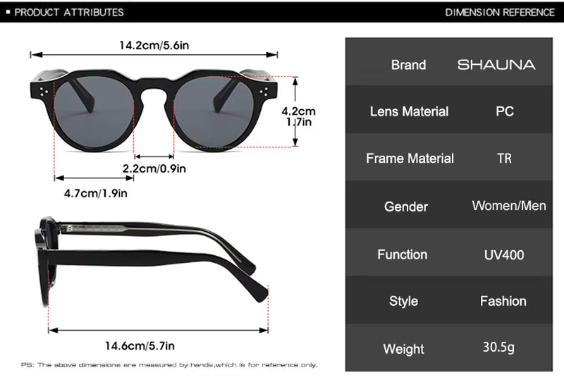 Lentes de Sol Shauna SH511037 Unisex Redondo TR90 UV400
