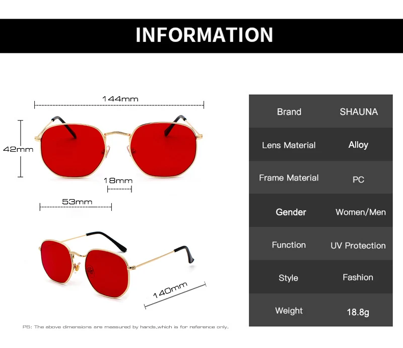 Lentes de Sol Shauna SH5802 Mujer Cuadrado Metálico UV400